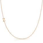 Pavé Diamond Initial Necklace by Maya Brenner – Z in 14K Rose Gold on a Bead Chain