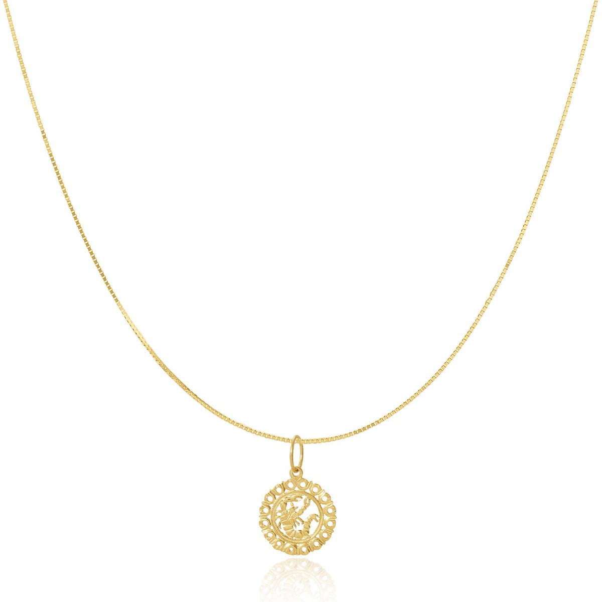 gold necklace with scorpio pendant