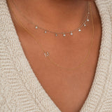 Double-Sided Diamond Initial M Necklace