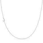 J Pavé Diamond Initial Necklace in 14K White Gold on Bead Chain – Maya Brenner