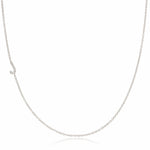 Maya Brenner Pavé Diamond Initial Necklace – J Charm in 14K White Gold, Cable Chain