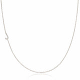 Maya Brenner Pavé Diamond Initial Necklace – J Charm in 14K White Gold, Cable Chain