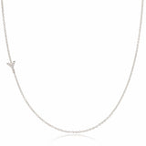 Y Pavé Diamond Initial Necklace in 14K White Gold on Cable Chain – Maya Brenner