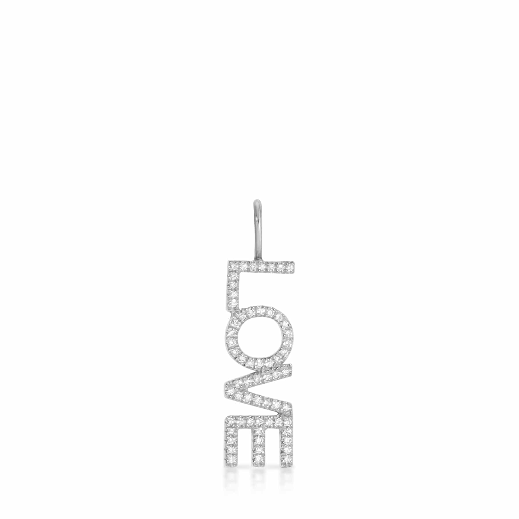 Pavé Nameplate Pendant - Love