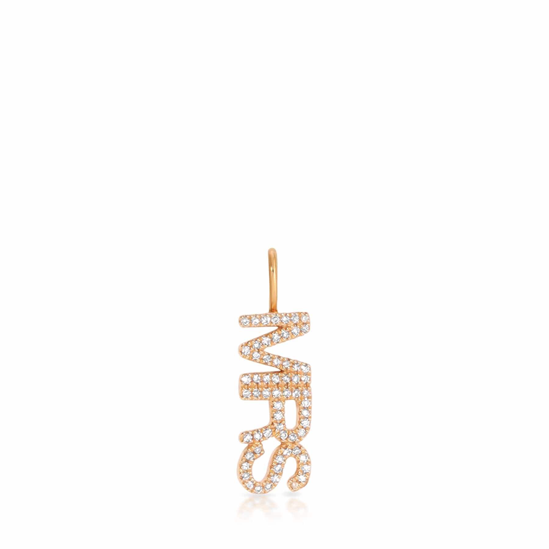 Pavé Nameplate Pendant - Mrs
