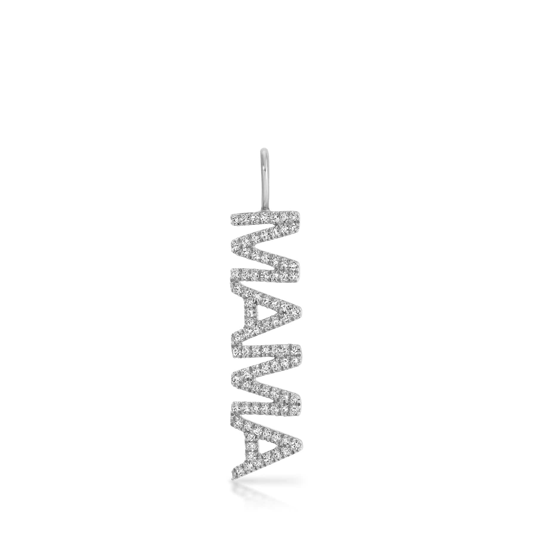 Pavé Nameplate Pendant - Mama