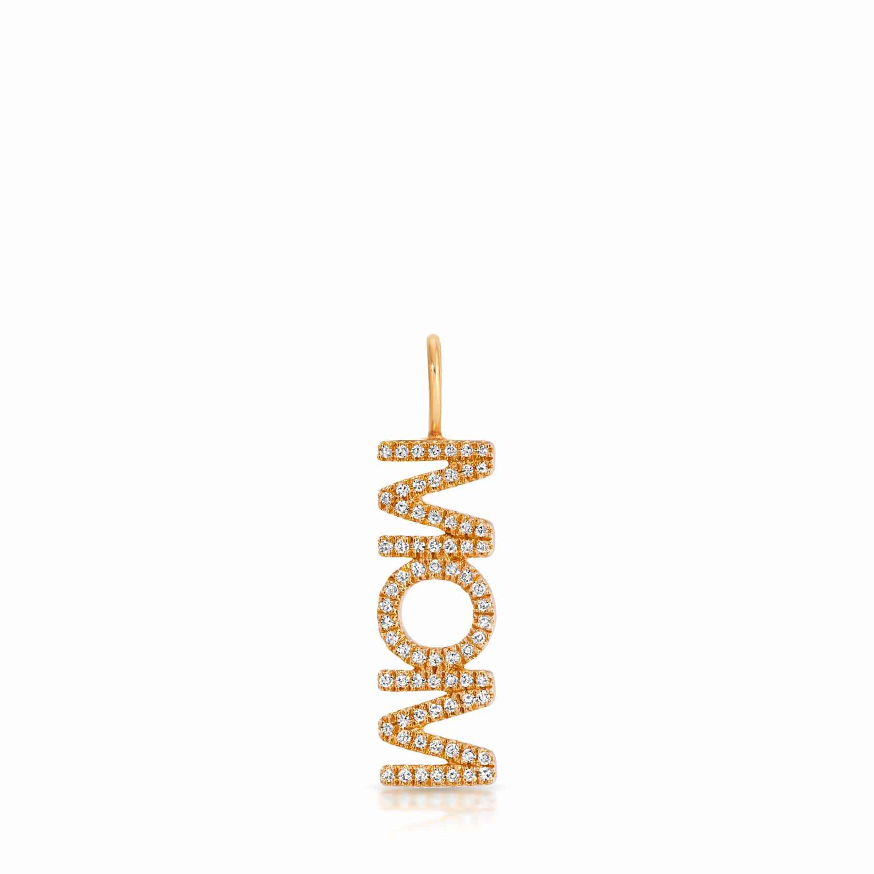 Pavé Nameplate Pendant - Mom