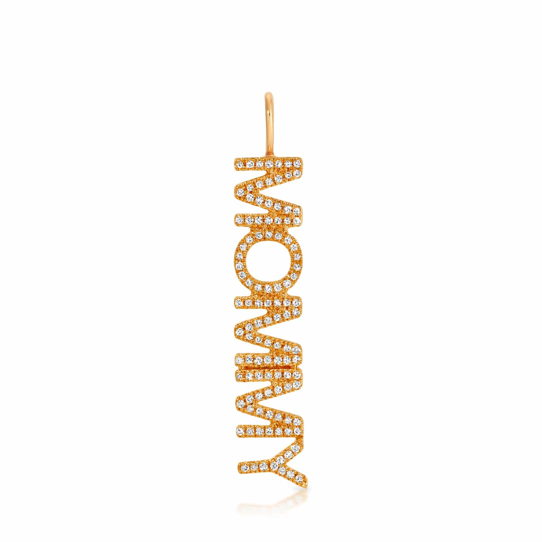 Pavé Nameplate Pendant - Mommy