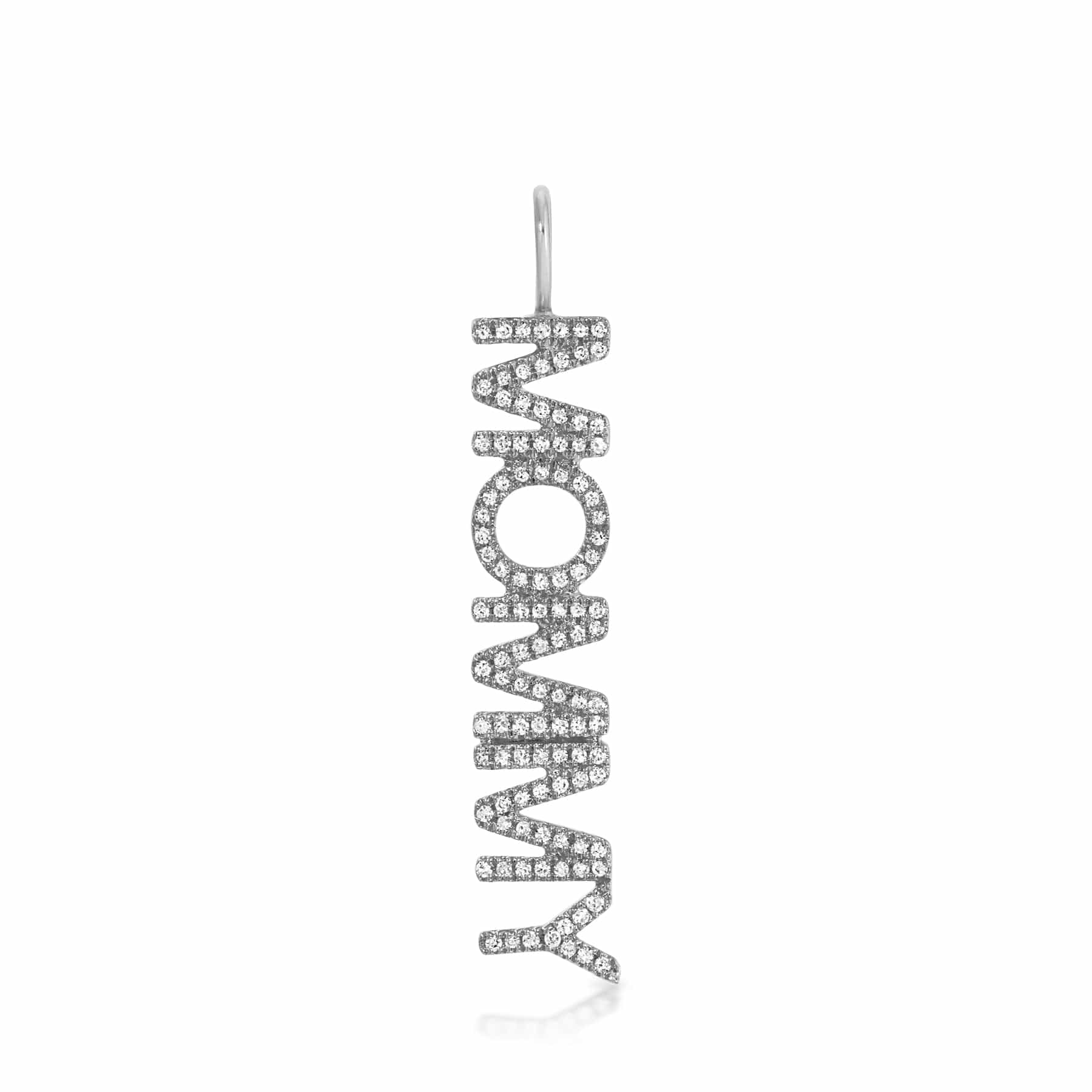 Pavé Nameplate Pendant - Mommy