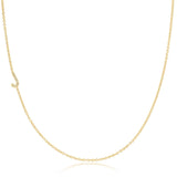 Pavé Diamond Initial Necklace by Maya Brenner – J in 14K Yellow Gold on a Cable Chain