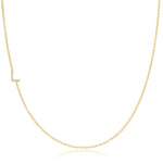 Pavé Diamond Initial Necklace by Maya Brenner – L in 14K Yellow Gold on a Cable Chain