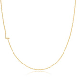 Pavé Diamond Initial Necklace by Maya Brenner – L in 14K Yellow Gold on a Cable Chain