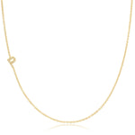 P Pavé Diamond Initial Necklace in 14K Yellow Gold on Cable Chain – Maya Brenner