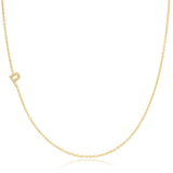 P Pavé Diamond Initial Necklace in 14K Yellow Gold on Cable Chain – Maya Brenner