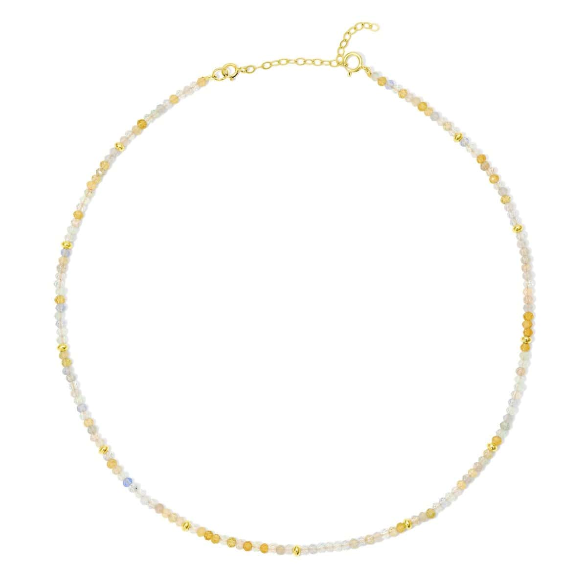 An Endless Summer Necklace - Saint-Tropez on a white background. 
