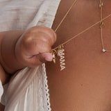 Pavé Nameplate Pendant - Mama
