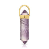 A Balance Crystal Charm in Amethyst on a white background.