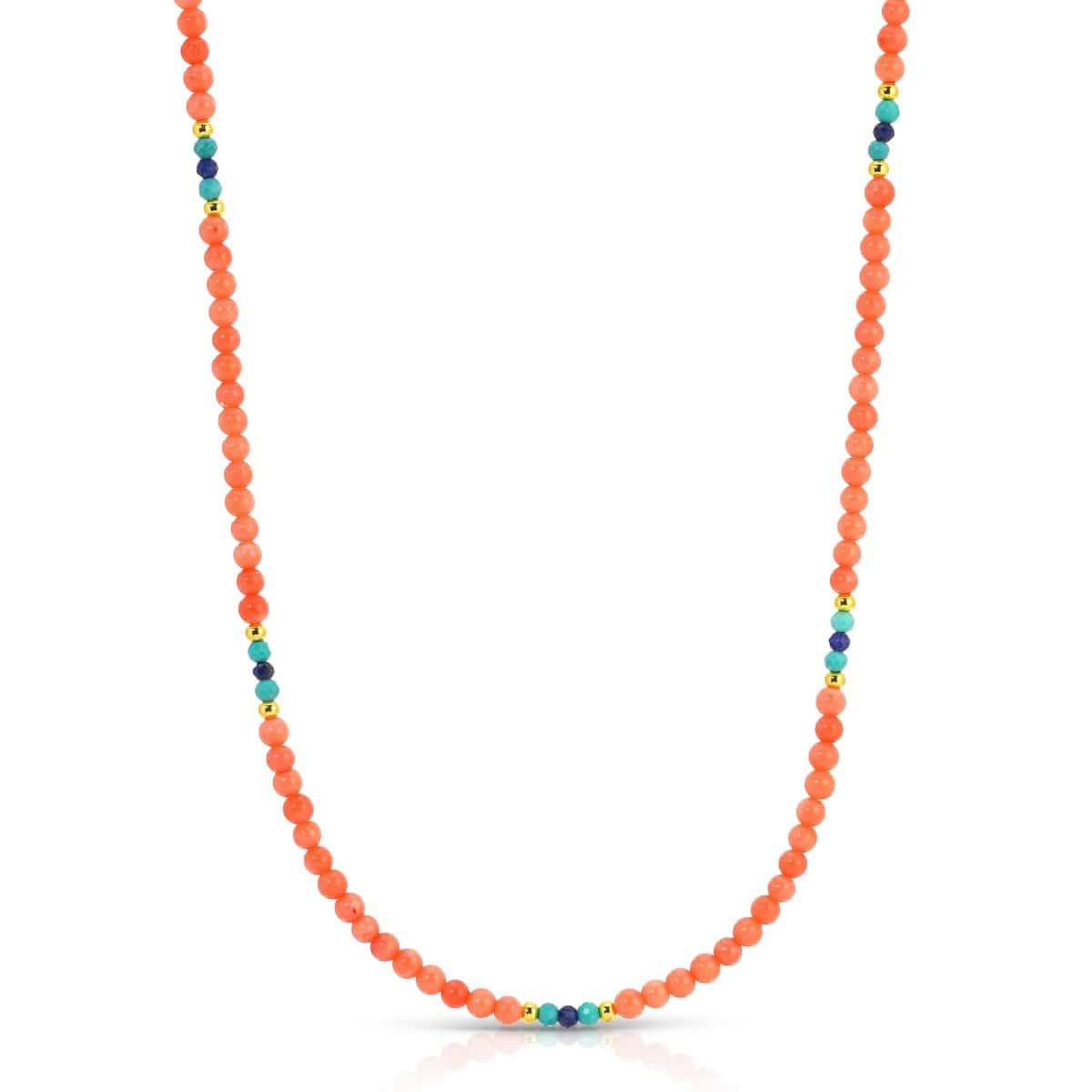 An Endless Summer Necklace - Calypso on a white background. 