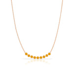 A Birthstone Arc Layering Necklace – Rose Gold in Citrine – November on a white background.