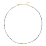 An Endless Summer Necklace - Blue Lagoon on a white background. 