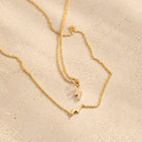 14k Gold Asymmetrical Charm Necklace - Lightning Bolt