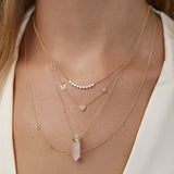 Pavé Monogram Necklace with Birthstone - Amethyst