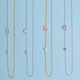 Monogram Necklace with Birthstone - Amethyst