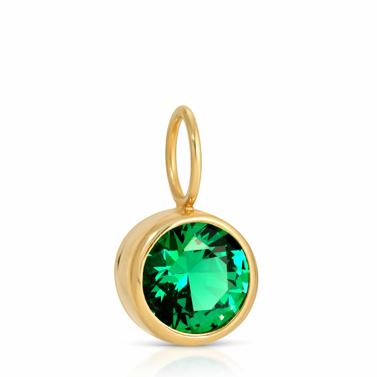 A Color Pop Pendant in Green (Lab Grown Emerald) on a white background. 