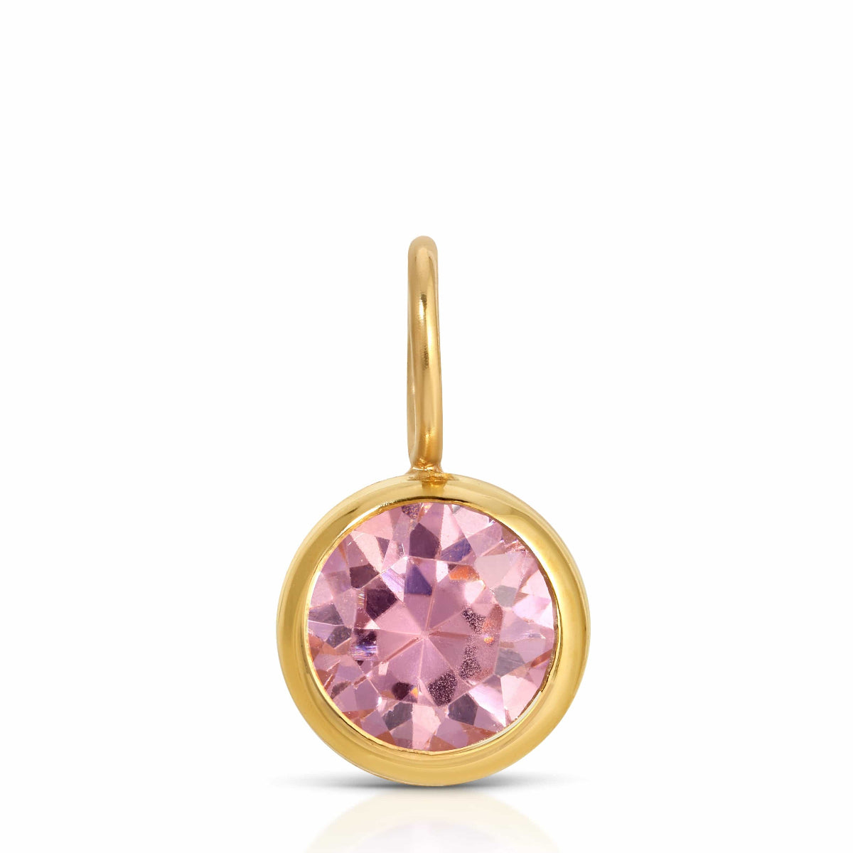 A Color Pop Pendant in Light Pink (Pink Tourmaline) on a white background. 