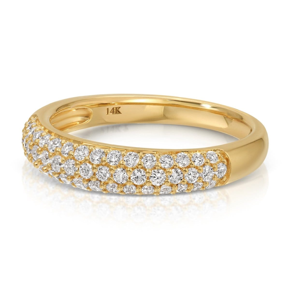 A Cosmo Ring in yellow gold on a white background. 