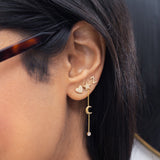 14K Gold Pavé Letter Stud