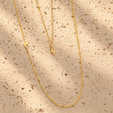 14k Gold Asymmetrical Charm Necklace - Lightning Bolt