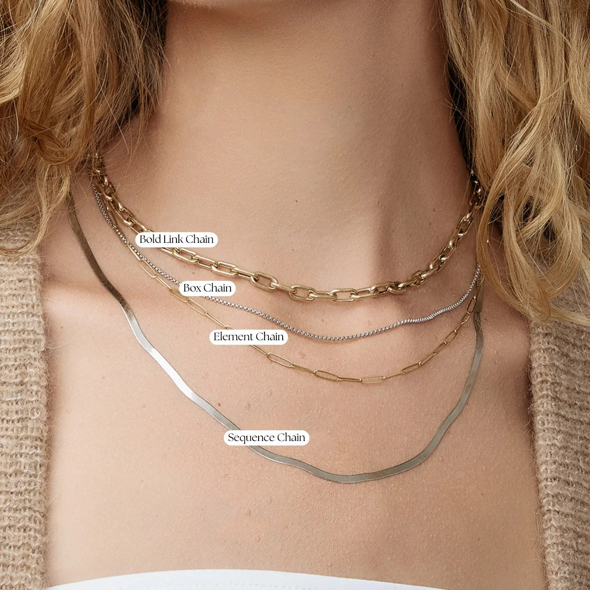 Men's Gold Pure Titanium 4 Elements Magnetic Link Chain Necklace – 20 Inch