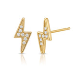Pavé Charm Stud - Lightning Bolt