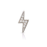 Pavé Charm Stud - Lightning Bolt