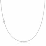14k Gold Asymmetrical Charm Necklace - Diamond Pavé Lightning Bolt