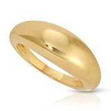 A Martini Ring in yellow gold on a white background. 