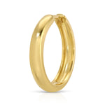 Maya Brenner Soleil Hoop Earring — single polished 14k gold hoop with smooth rounded profile