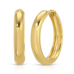 Maya Brenner Soleil Hoop Earrings — polished 14k gold hoop earrings with rounded silhouette, sold as a pair