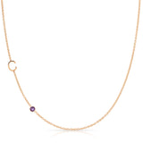 Monogram Necklace with Birthstone - Amethyst