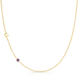 Monogram Necklace with Birthstone - Amethyst