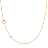 Monogram Necklace with Birthstone - Aquamarine