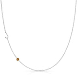Monogram Necklace with Birthstone - Citrine
