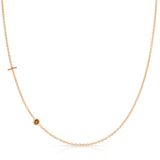 Monogram Necklace with Birthstone - Citrine