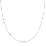 Monogram Necklace with Birthstone - Moonstone