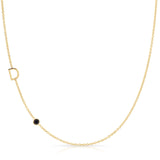 Monogram Necklace with Birthstone - Onyx