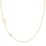 Monogram Necklace with Birthstone - Opal