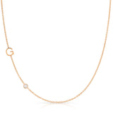 Monogram Necklace with Birthstone - Pearl