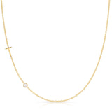 Monogram Necklace with Birthstone - Pearl