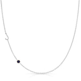 Monogram Necklace with Birthstone - Sapphire